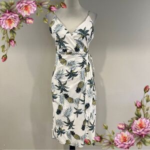 Love + Harmony Tropical Print Wrap mini Dress size medium